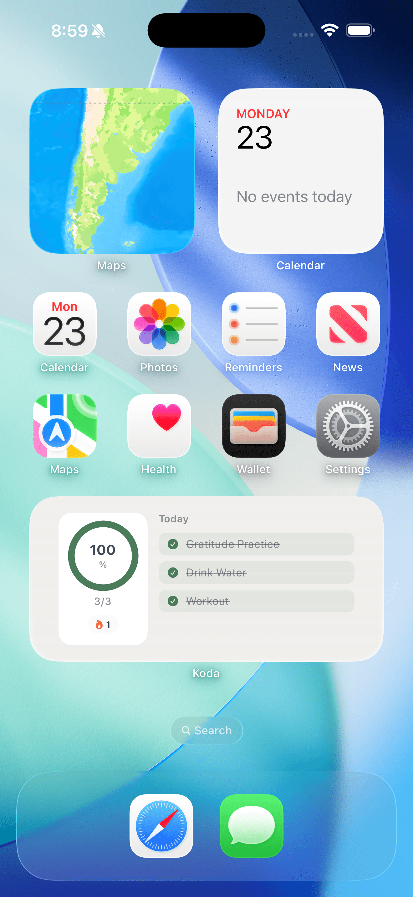 Koda home screen widget